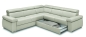 Preview: MODELL "ZOOM", ECKSOFA 3B+E+2,5BK MIT BETTFUNKTION UND STAURAUM , IN ECHTLEDER ( NATURELLE , freie Farbwahl ) !