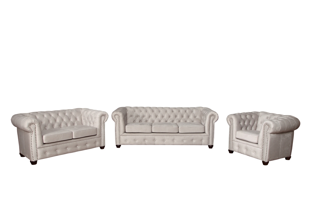 MODELL:  " CHESTERFIELD CLASSIC “  2 - SITZER SOFA IN STOFF AMORE PREMIUM *)